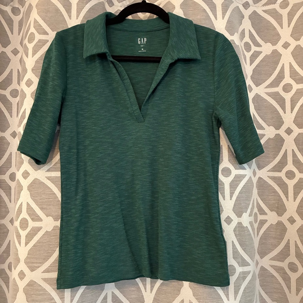 GAP Ribbed Polo (June Bug Green) Size M